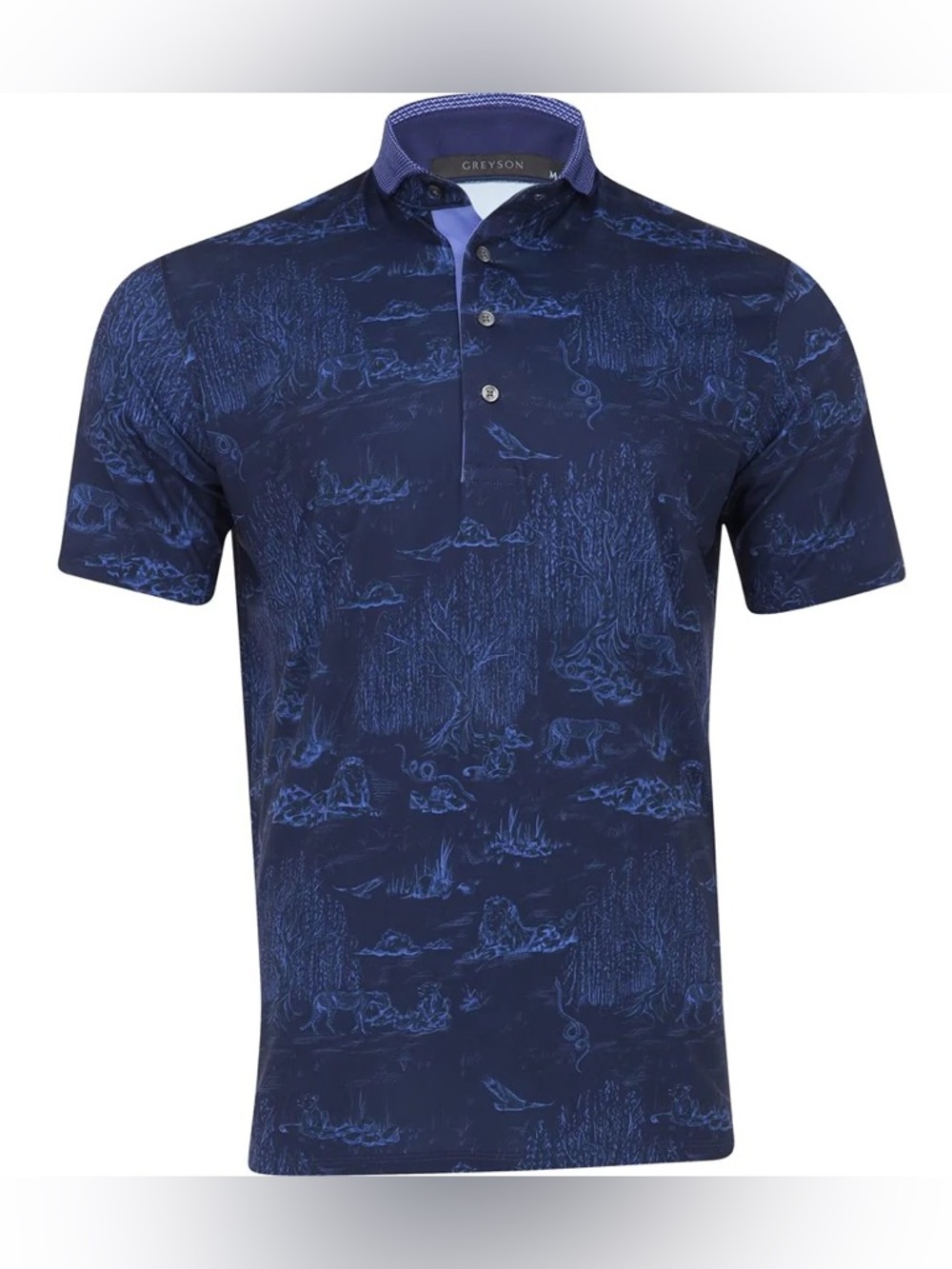 Grayson Willow Toile Lion Snake Printed Short Sleeve Polo Size XL NEW NWT